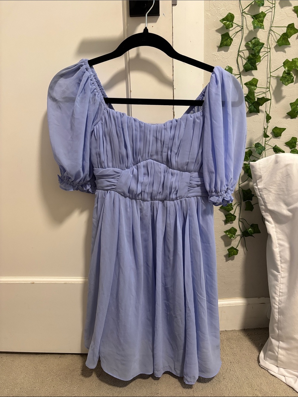 Abercrombie & Fitch Lilac Puff-Sleeve Dress